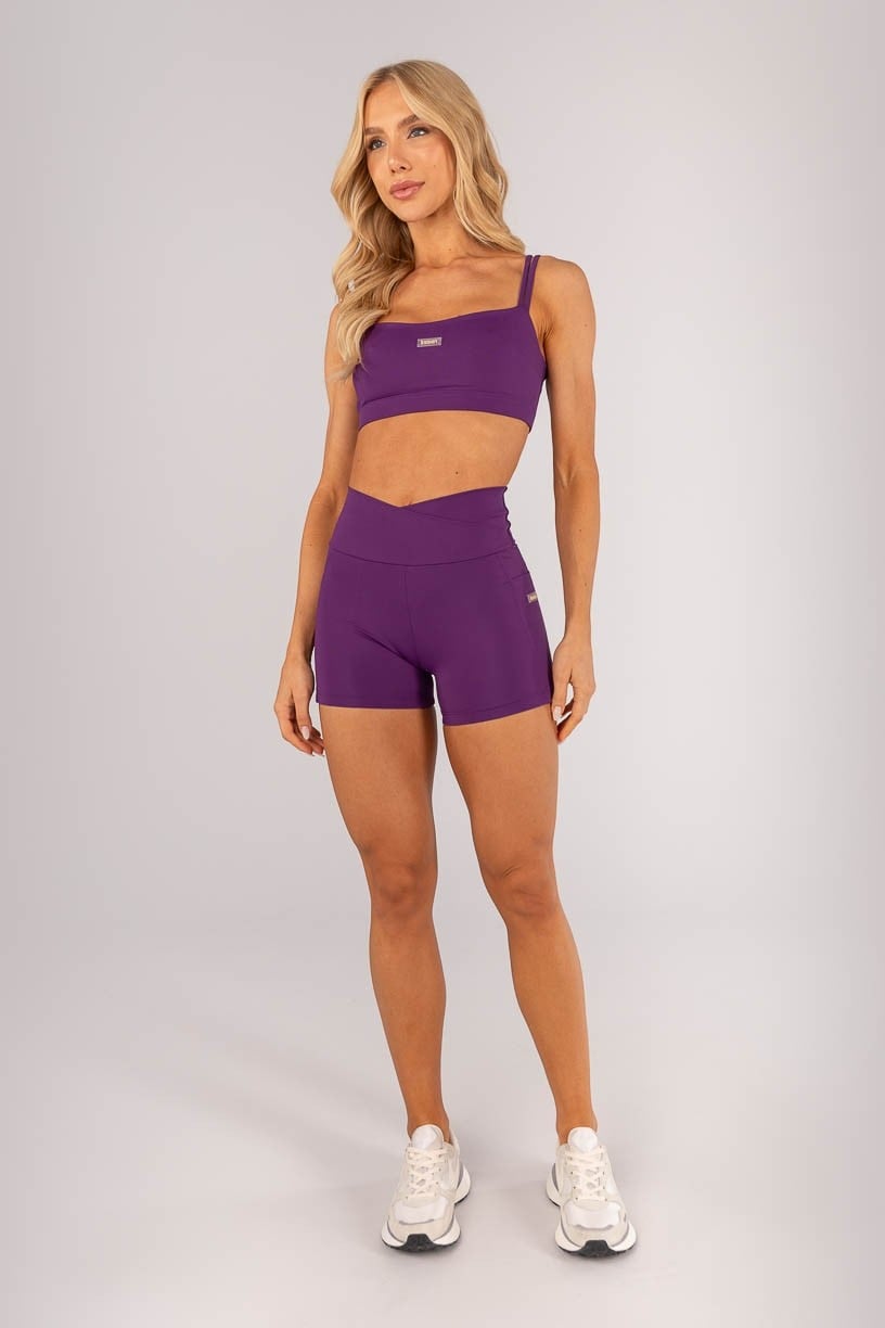 Conjunto com Cós Transpassado e Bolsos (Short+Top)