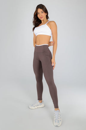 Conjunto Bicolor com Pespontos e Viés Contrastantes (Legging+Top)