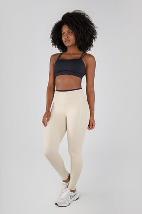 Conjunto Bicolor com Pespontos e Viés Contrastantes (Legging+Top)