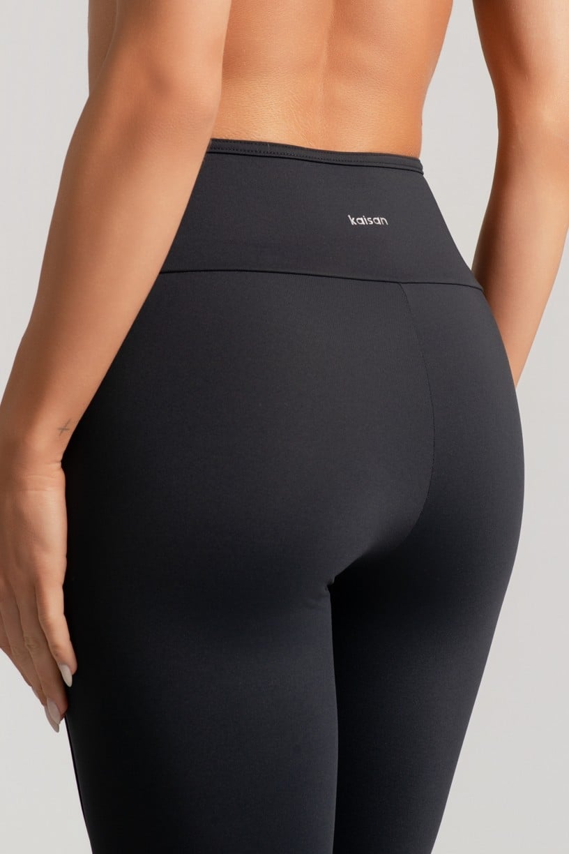 Conjunto Preto Vivo e Viés na Cintura (Legging+Top)