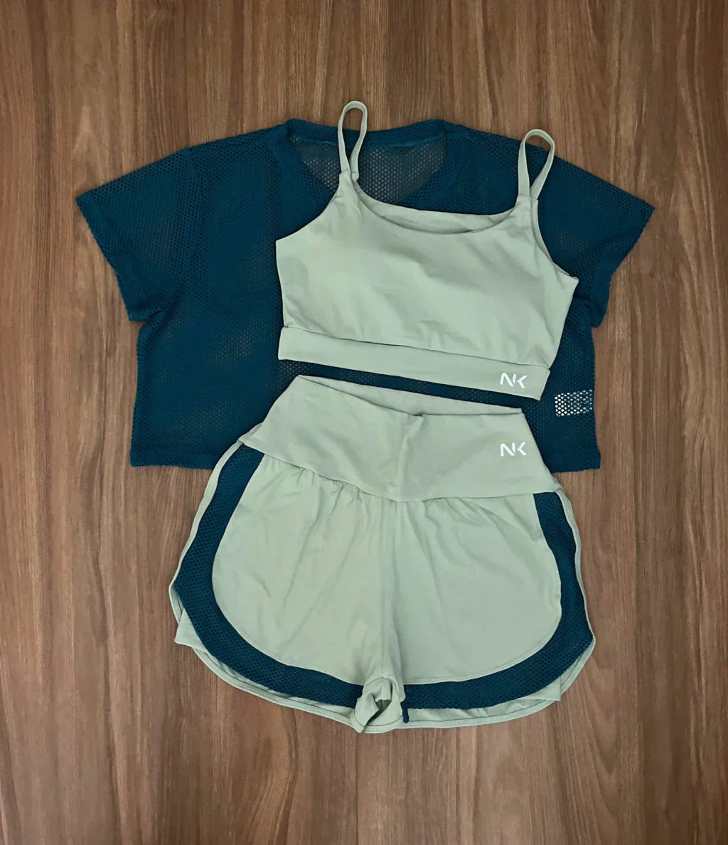 Conjunto 3 Peças Short Duplo